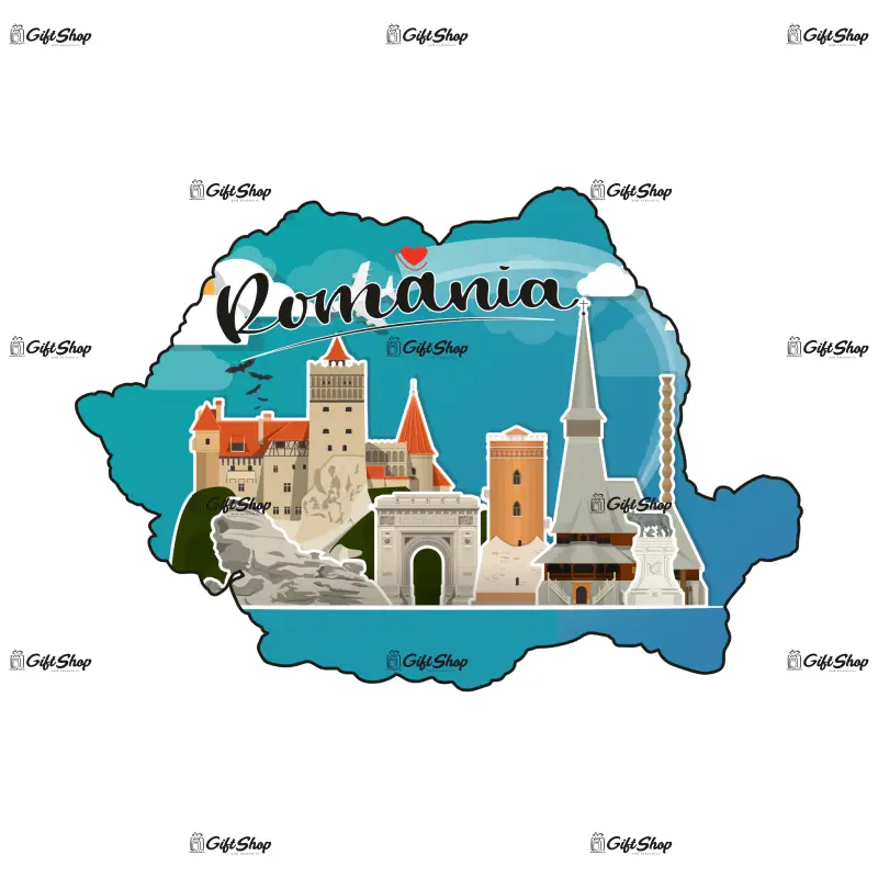 Mgs018-magnet frigider harta-romania